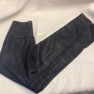 Aerie leather leggings black on black. Only wore a couple of times!